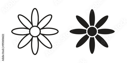 Gerbera icon illustration for web design. filled flat icons