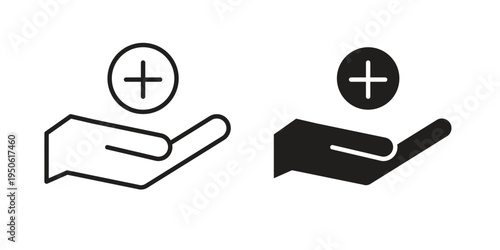 Healthcare icon illustration for web design. filled flat icons