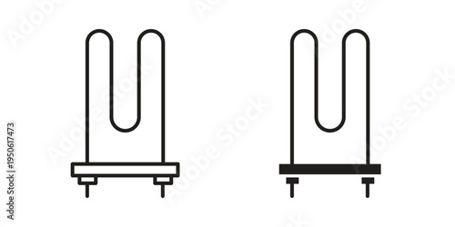 Heating element icon illustration for web design. filled flat icons