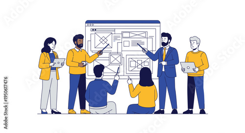 team collaboration on web design project