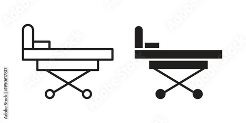 Hospital bed icon illustration for web design. filled flat icons