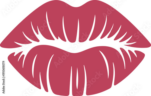Stylish graphic of a pair of lips with subtle lip liner details