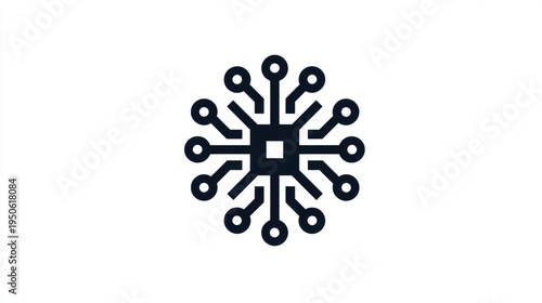 Abstract circuit board technology symbol connecting multiple points