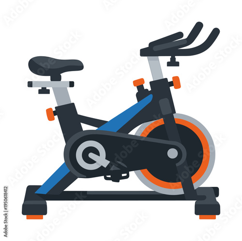 Stationary bike providing excellent indoor cardio workouts. Staying fit and healthy with home gym equipment and active training