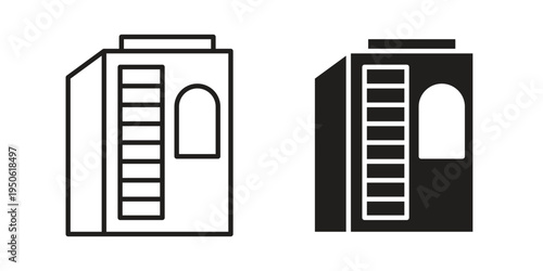 Infrared heat cabin icon illustration for web design. filled flat icons