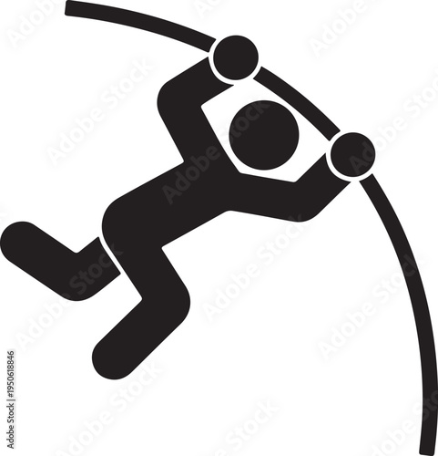 Athlete competing in pole vault event during a sports competition