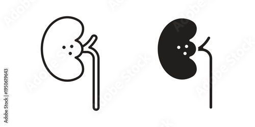 Kidney disease icon illustration for web design. filled flat icons