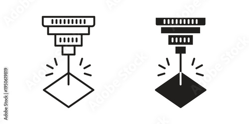 Laser machine icon illustration for web design. filled flat icons