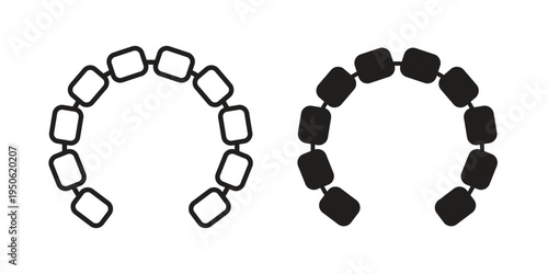 Lingual braces icon illustration for web design. filled flat icons