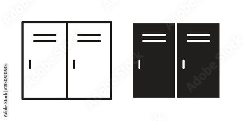 Lockers icon illustration for web design. filled flat icons