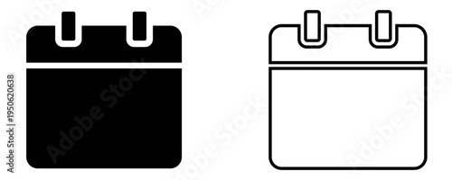 Empty calendar icons set. Universal symbols for date, schedule, and planning for interface design. Vector illustration.