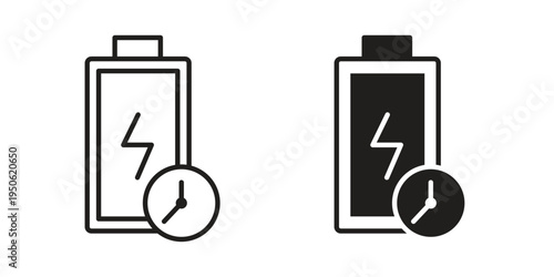 long battery life icon illustration for web design. filled flat icons