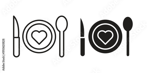 Love Plate icon illustration for web design. filled flat icons