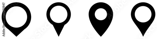 Set of map pin location icons. Modern map markers on a white background. Map pin icon. Location icon. GPS location symbol collection. Vector illustration