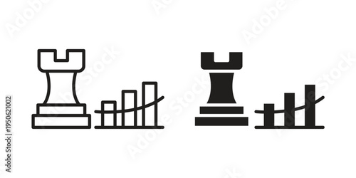 Marketing strategy icon illustration for web design. filled flat icons