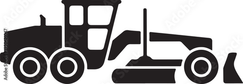 Heavy construction grader working on a large roadway project