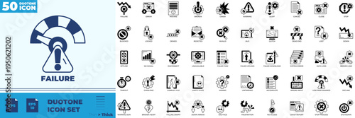 Failure Duotone Editable Icons set
