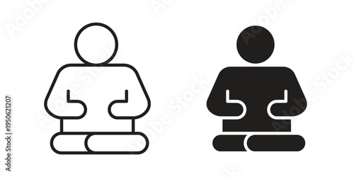 Meditating icon illustration for web design. filled flat icons