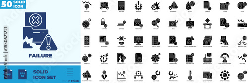 Failure Solid Editable Icons set