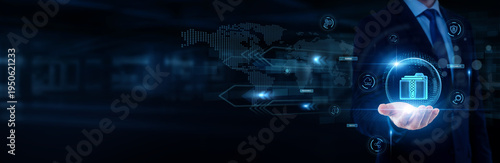 Photos Data analyst hand holding with worldwide network connection, open data platforms, public information access, digital transparency systems, open data concept