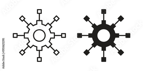 Microservices icon illustration for web design. filled flat icons