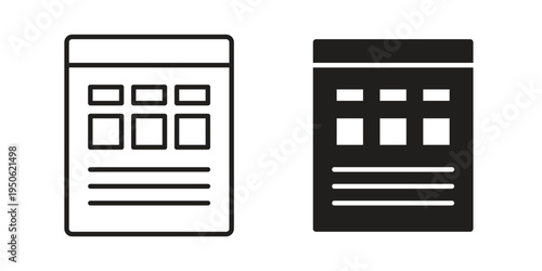 Mood board icon illustration for web design. filled flat icons