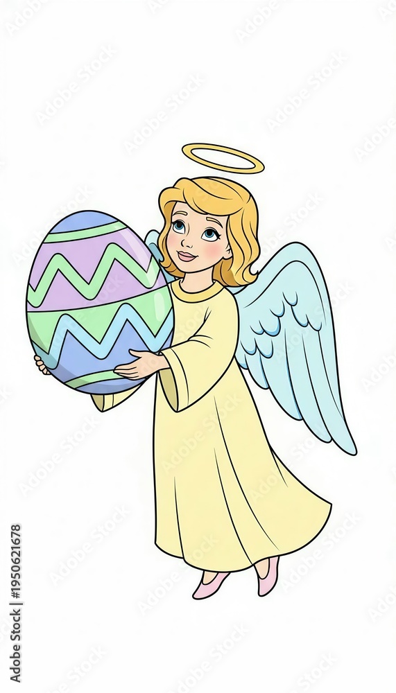 Obraz premium angel with easter egg illustration 