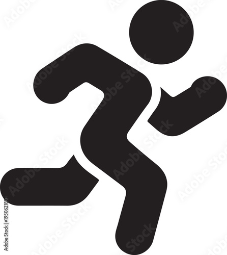 Dynamic silhouette of a person energetically running forward with arms swinging