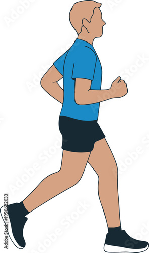 Person running in athletic attire with proper running form and posture