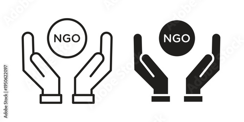 NGO icon illustration for web design. filled flat icons
