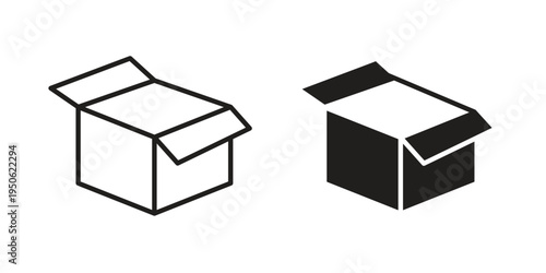 Open box icon illustration for web design. filled flat icons