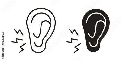 Otitis icon illustration for web design. filled flat icons