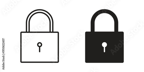 Padlock icon illustration for web design. filled flat icons
