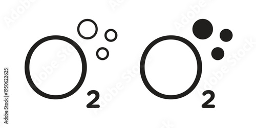 Oxygen O2 icon illustration for web design. filled flat icons