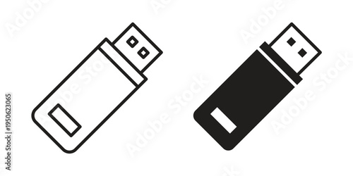 Pendrive icon illustration for web design. filled flat icons