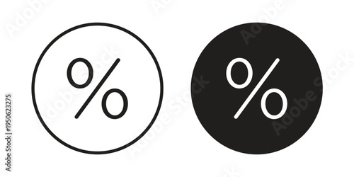 Percent icon illustration for web design. filled flat icons