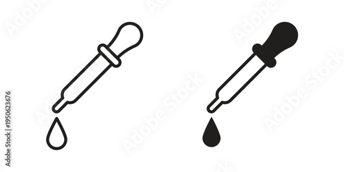 Pipette icon illustration for web design. filled flat icons