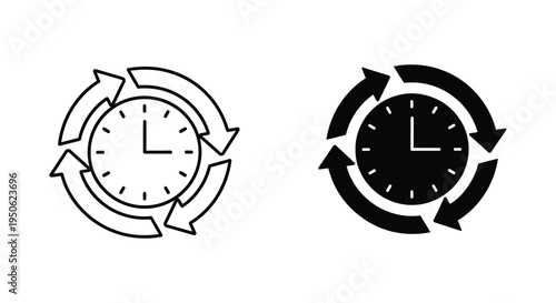 Clock Cycle Arrows Business