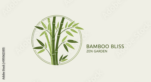 Bamboo Bliss Zen Garden Logo Design - Serene Nature and Tranquility