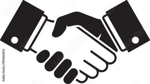 Two business professionals shaking hands in a formal agreement illustration