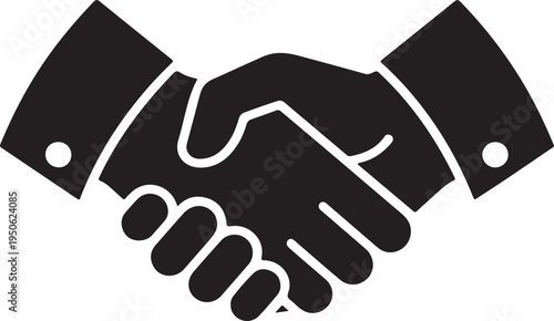Two hands shaking in a firm and mutual agreement symbolizing partnership or deal closure.