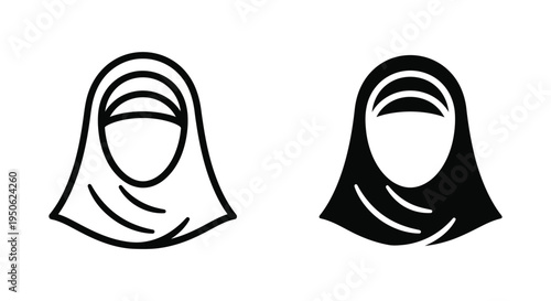 Muslim Woman Hijab Icon Symbol