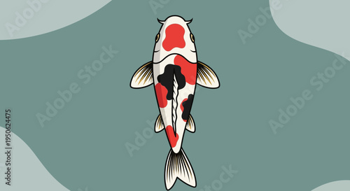 Top View of a Vibrant Koi Fish Swimming in Serene Water