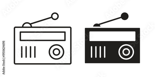 Radio icon illustration for web design. filled flat icons