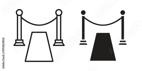 Red carpet icon illustration for web design. filled flat icons