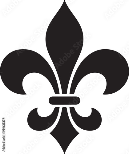 fleur de lis icon vector design template. black icon drawing vector