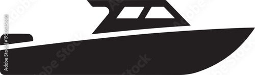 boat - transportation icon black and white. black icon drawing vector