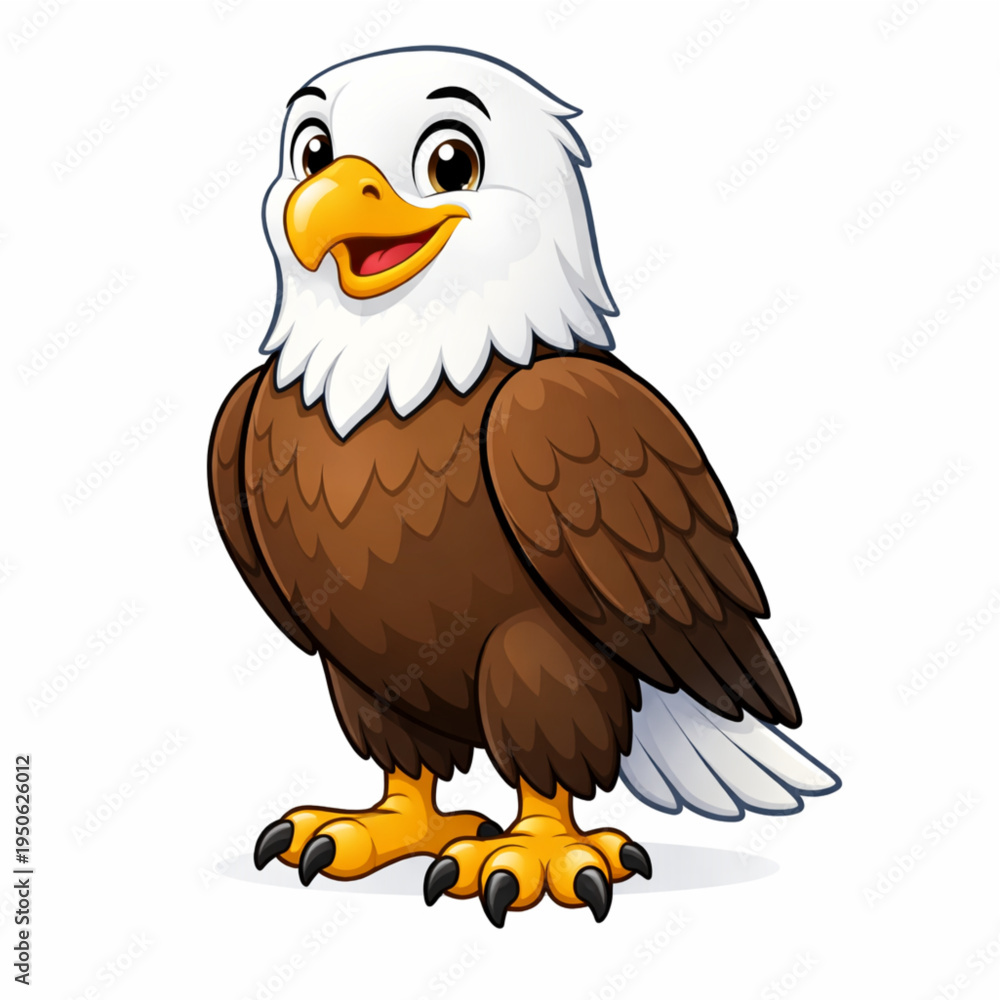 Fototapeta premium Eagle cartoon illustration strong bird of prey character