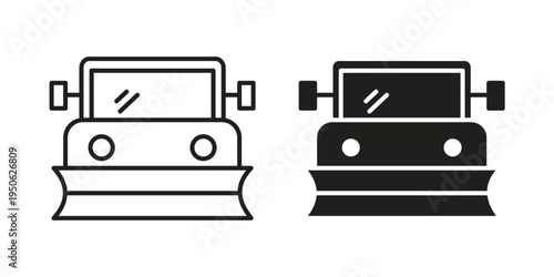 Snowplow icon illustration for web design. filled flat icons