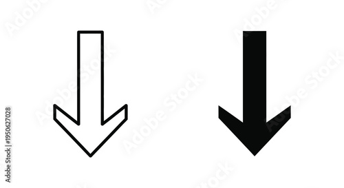 Arrow Down Directional Icon Set Commercial Use